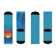 Load image into Gallery viewer, WTF Turquoise 1-off Cushioned Crew Socks