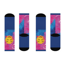Load image into Gallery viewer, Luv it Blue Cushioned Crew Socks