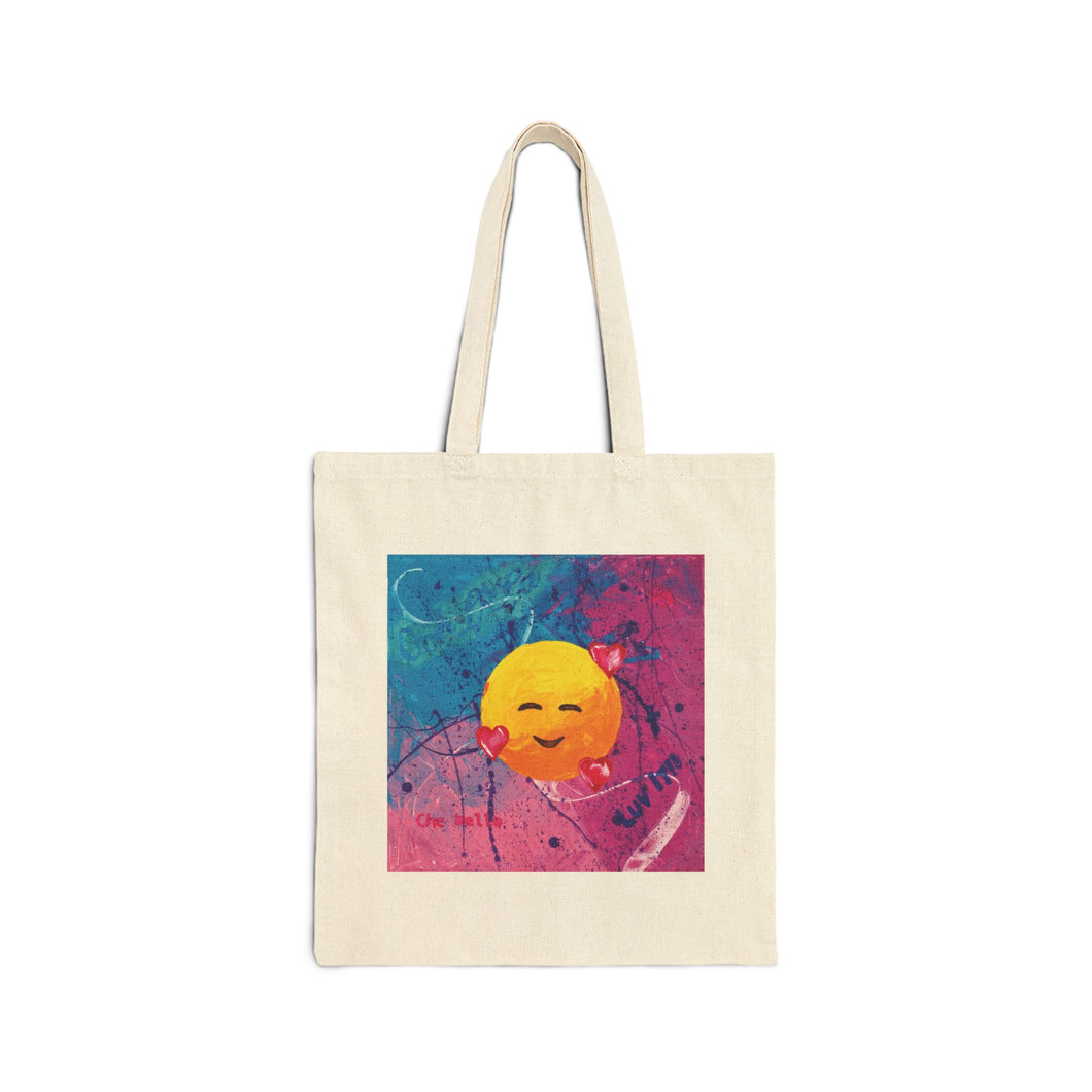 Talk 2 Me Luv It Canvas Shopping Tote