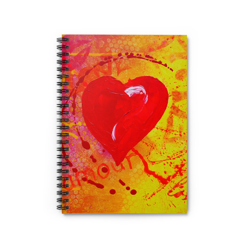 Love Heart Spiral Notebook - Ruled Line